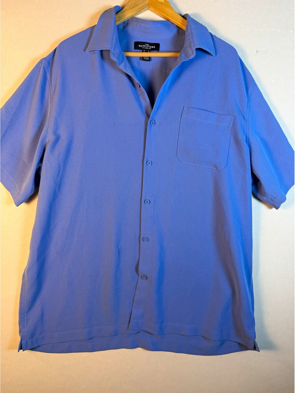 The Outfitters by Lands' End Men's XL Blue SS Button-Up Shirt Pockets